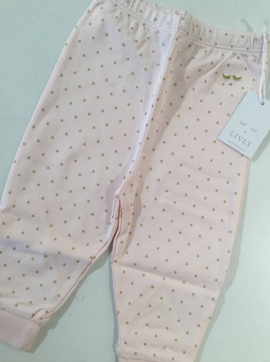 Livly - Saturday Pants Baby Pink/Gold Dots